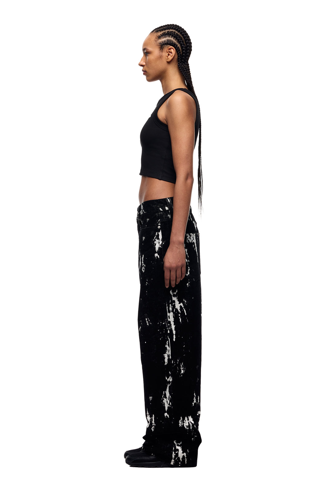 SPECKLED VELVET DENIM BLACK/WHITE