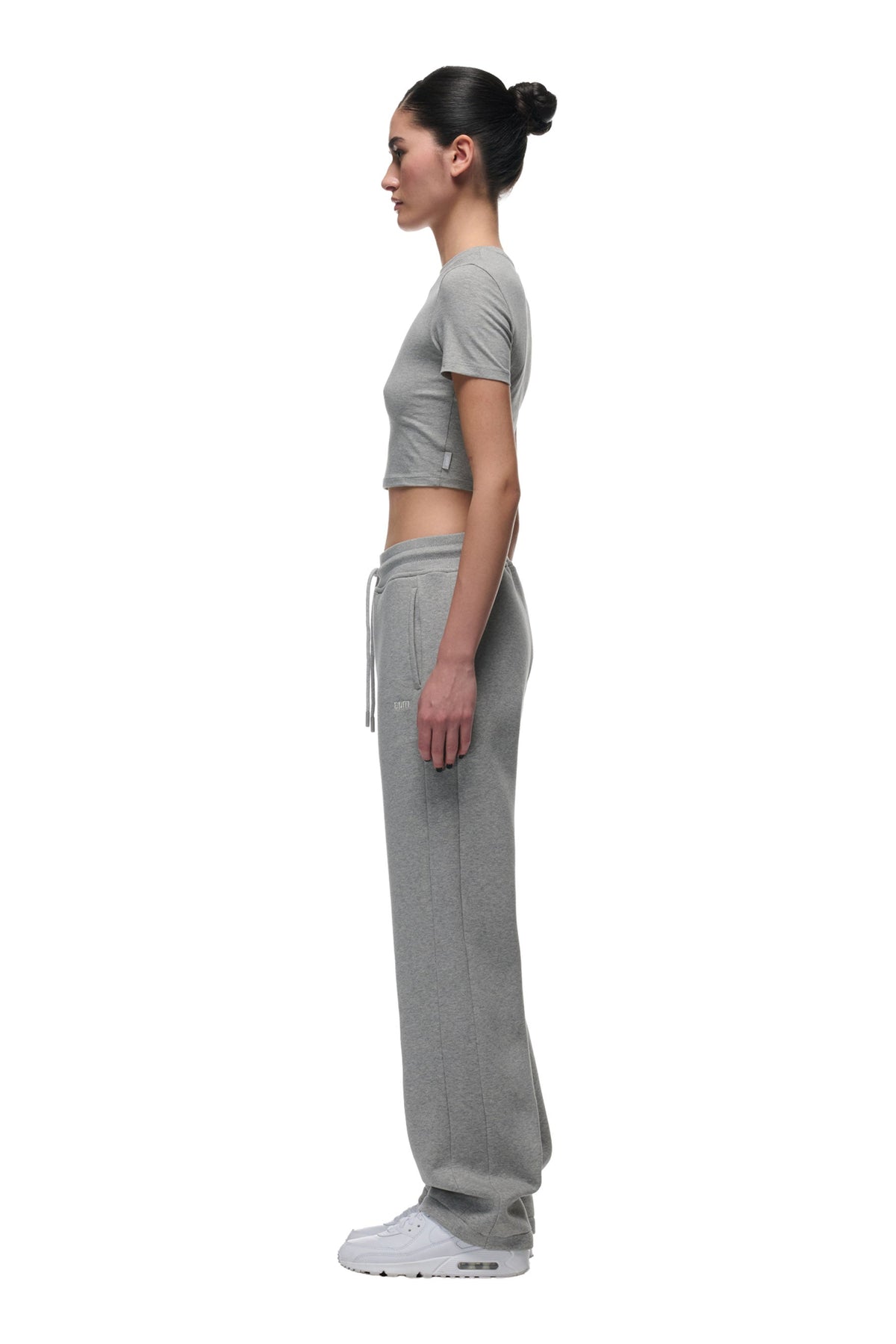 WMNS CROPPED T-SHIRT GREY MELANGE