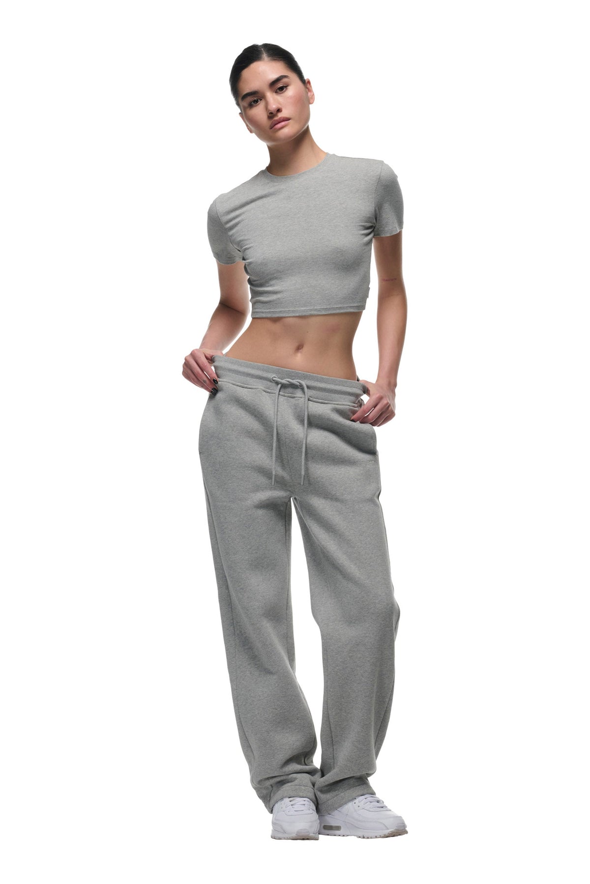 WMNS CROPPED T-SHIRT GREY MELANGE