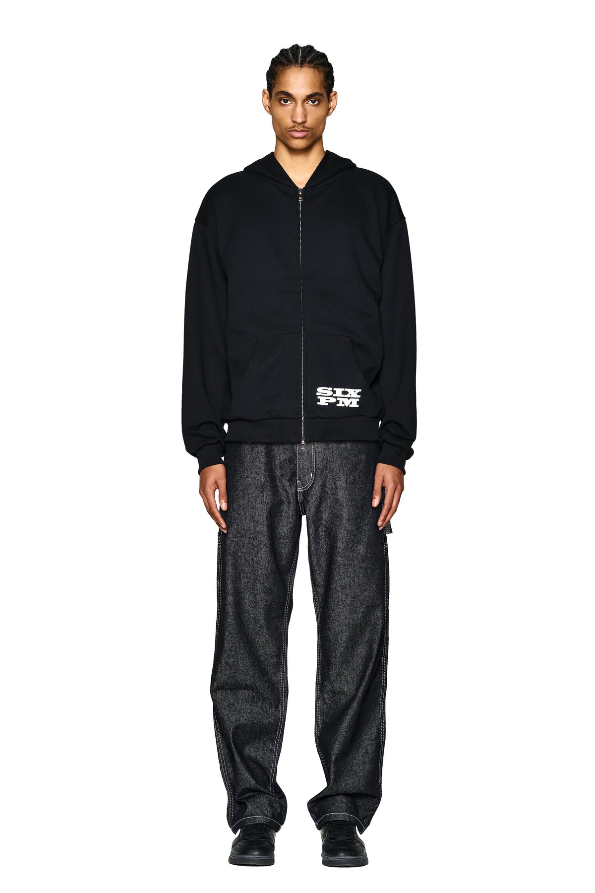 LOGO ZIP HOODIE BLACK