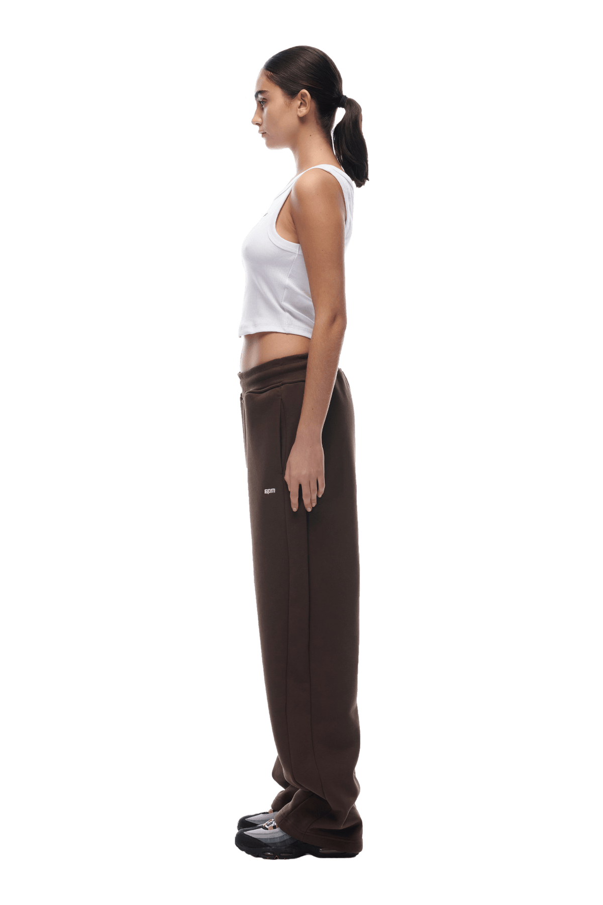 OPEN LEG JOGGER CHOCOLATE BROWN